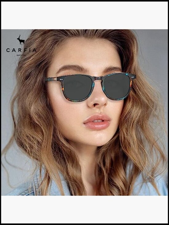 Retro Square Handcrafted Acetate Polarized UV400 Sunglasses for Small to Medium main image 2